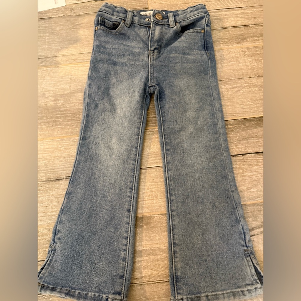 Little Girls YMI Light Blue Flare  distressed  Jeans SZ 5